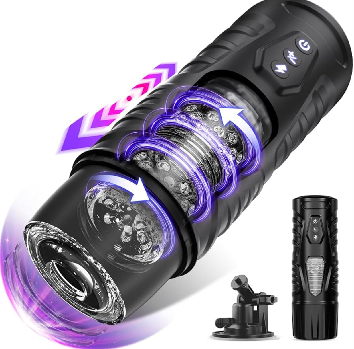 Sex toy Automatic Male Masturbator Sex Toys for Men - Adult Toy Male Sex Toys with 7 Thrusting & 7 Rotating Modes,Hands Free Pocket Pussy Sex Machine with Visual Window & Mounting Base, Electric Thrusting Cup.               FREE delivery Tomorrow,