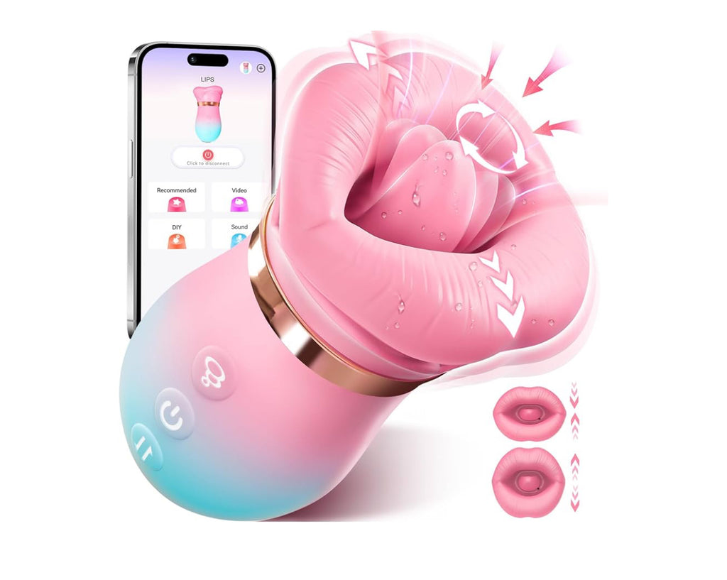 Vibrator Adult Sex Toys for Women - Sovokn 5IN1 Mouth Sucking Vibrator Rose Sex Toy, 10 Tongue Licking, 3 Auto & 1 Manual Sucking Adult Toys New APP, Anal Clit Nipple Vibrators Female Couples Sex Toys
