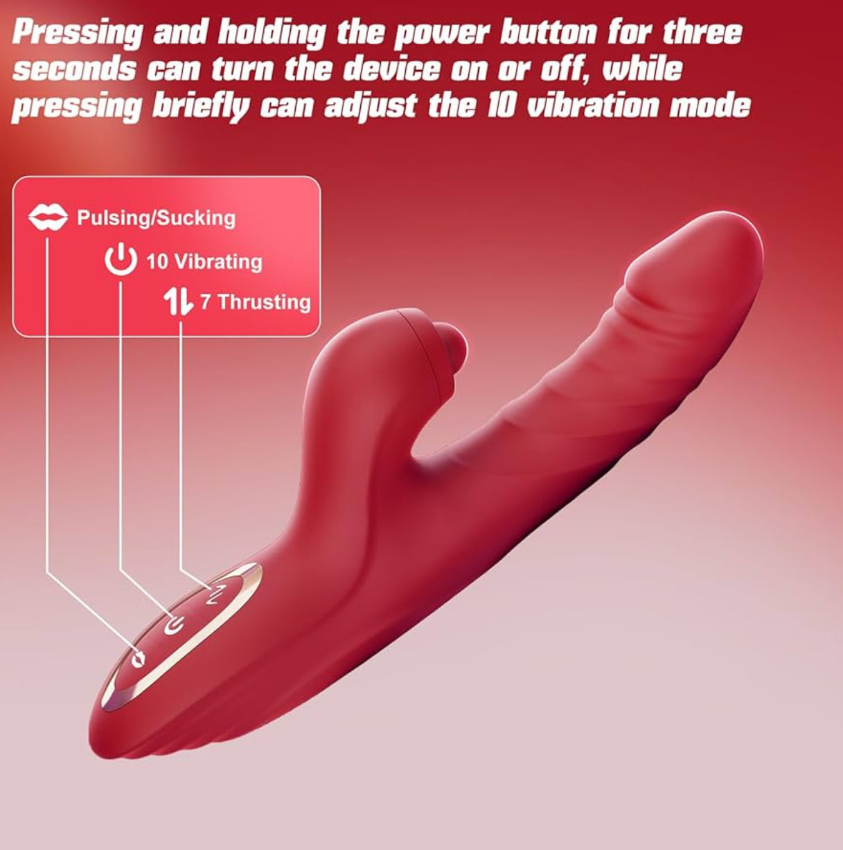 Vibrator Thrusting Dildo for Women Toendi G Spot Rose Toy Clitoral Stimulator Sex Toys Dildos Vibrator with 10 Vibration 7 Thrust Mode with Licking, Rabbit Vibrators Adult Sex Toy for Women and Couple.      FREE delivery Tomorrow,