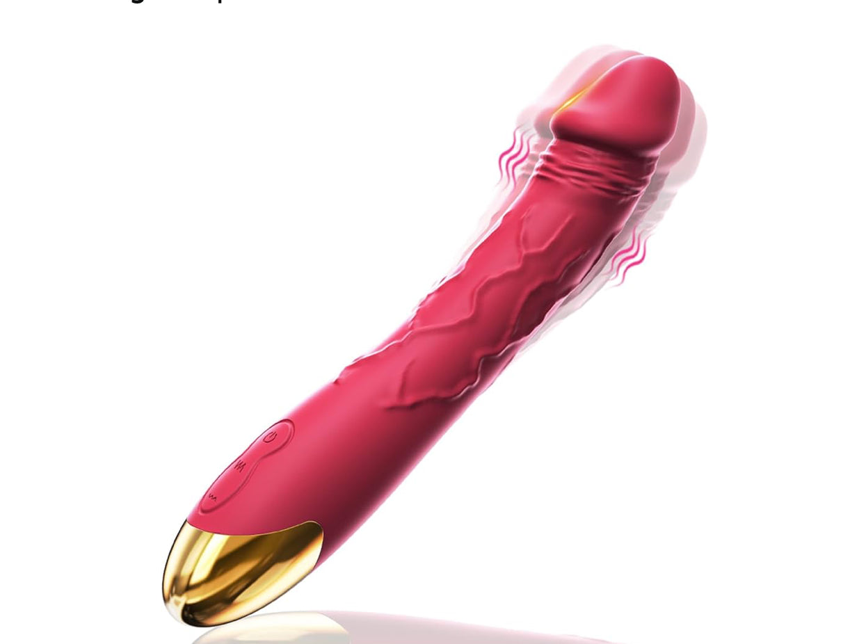 Sex toy for women, 7.6 Inch Realistic Dildo Vibrator for Women，10 Powerful Vibration Modes for Clitoral and G-spot Stimulation, Waterproof Rose Adult Sex Toys for Women and Couples q