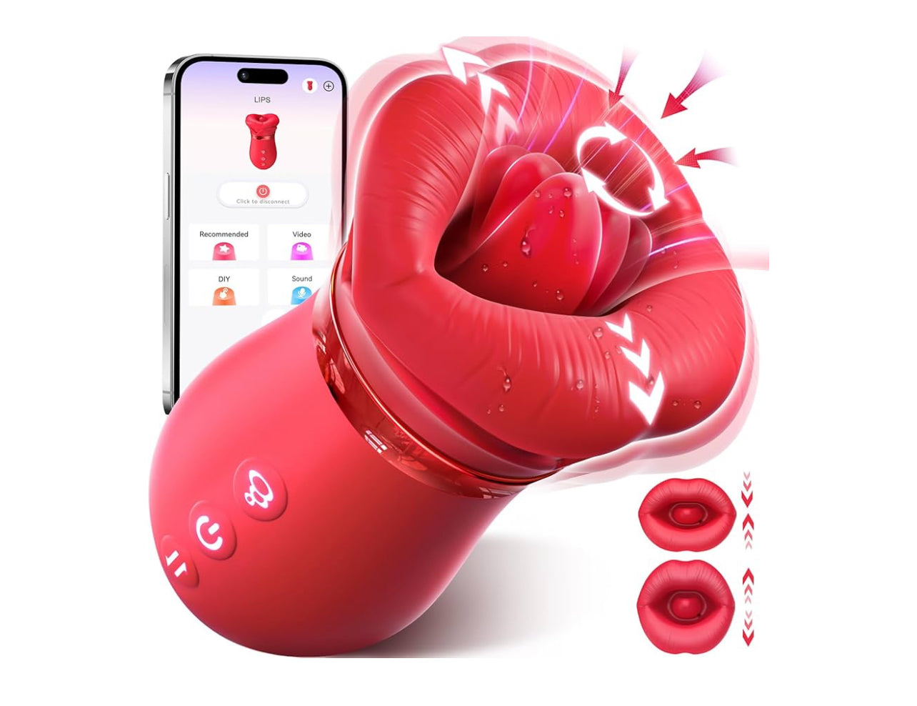 Vibrator Adult Sex Toys for Women - Sovokn 5IN1 Mouth Sucking Vibrator Rose Sex Toy, 10 Tongue Licking, 3 Auto & 1 Manual Sucking Adult Toys New APP, Anal Clit Nipple Vibrators Female Couples Sex Toys