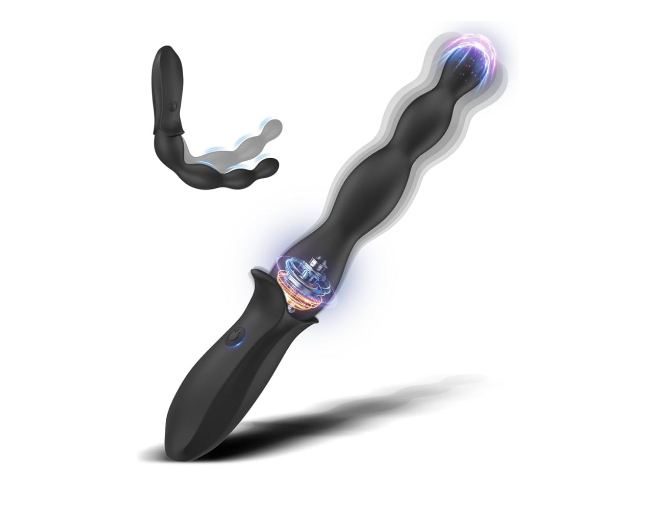 Vibrating Anal Beads Beginner-Friendly Butt Plug, Adult Sex Toy for Men Women Couples, Flexible Silicone Prostate Massger Anal Vibrator with 2 Motors 10 Vibrations, Anal Plug Anal Toy Anal Sex Toys